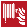 Panneau de sécurité ISO - Robinet d'incendie armé, 148x148mm autocollant, Polyester laminé